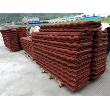 Red Stone Coated Corrugated Metal Roofing Sheet Building Material